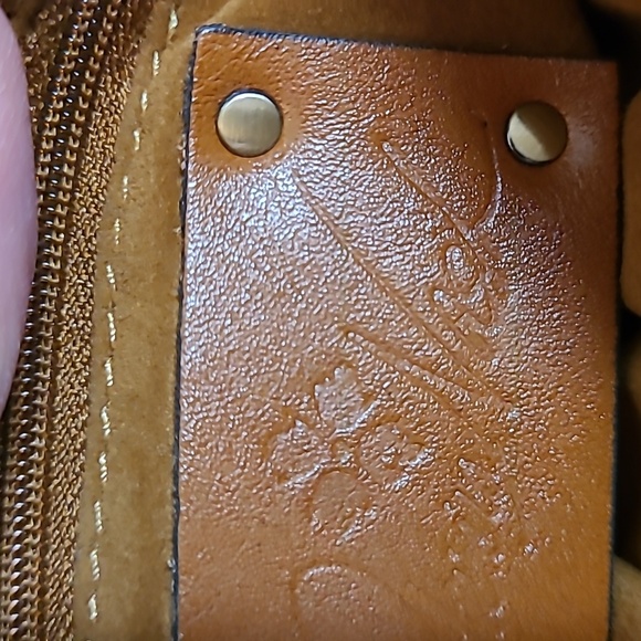 Patricia Nash Empoli Satchel with Crossbody Strap/ Brown Leather/ Metal Handles - Picture 13 of 16